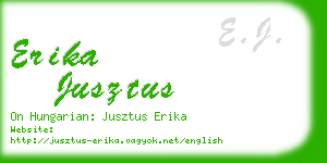 erika jusztus business card